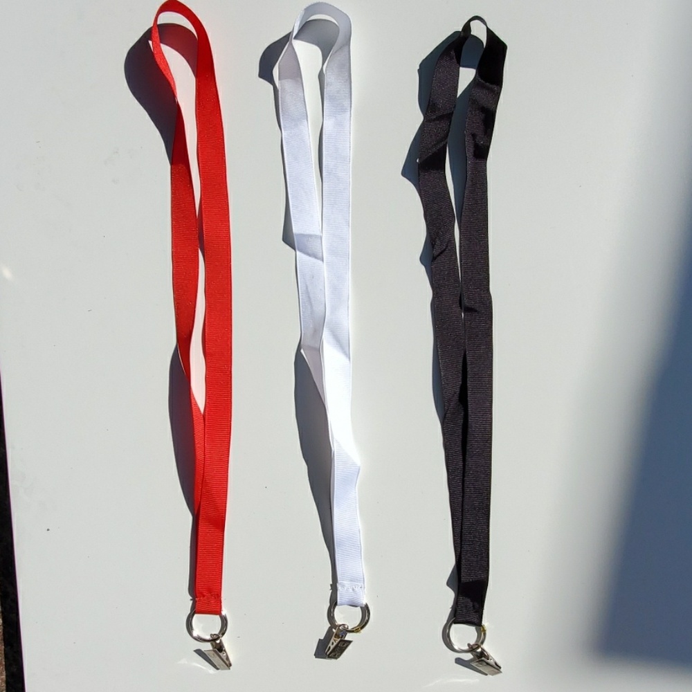 Red, White, Black lanyard. 100 for $20.00